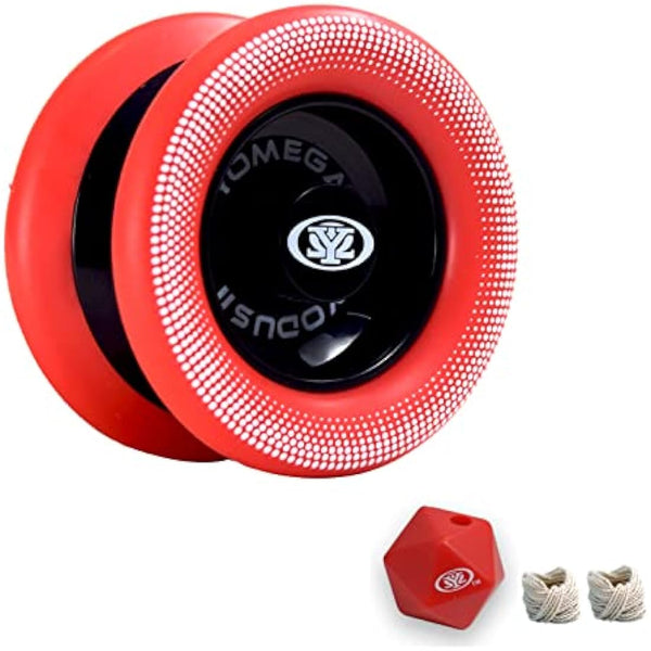 Yomega Xodus II YoYo– Includes Roller Bearing Technology, Rubber Rims and Wing Shape Design – Professional Responsive YoYos Intermediate Level Play (Black Red)
