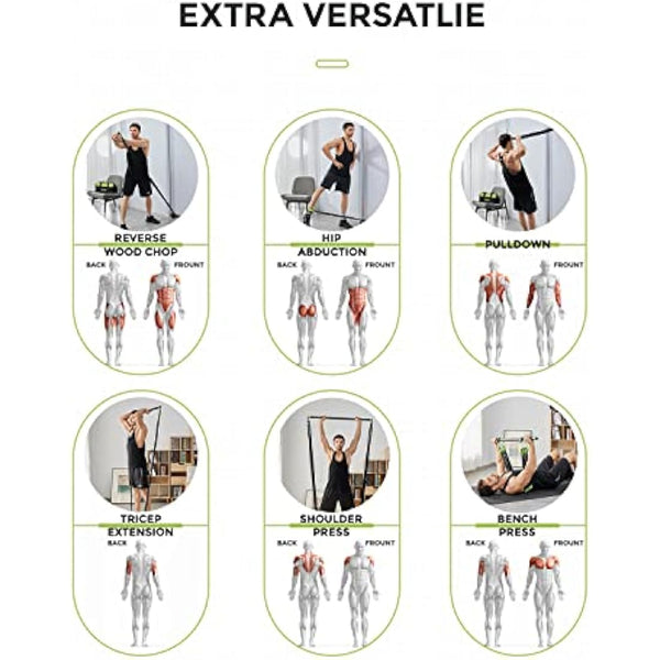 INNSTAR Upgraded Portable Home Gym 5.0, Adjustable Bench Press Resistance Bands,Full Body Workout Strength Training Equipment with Detachable Fitness Bar, Handles,for Home,Travel,Gym