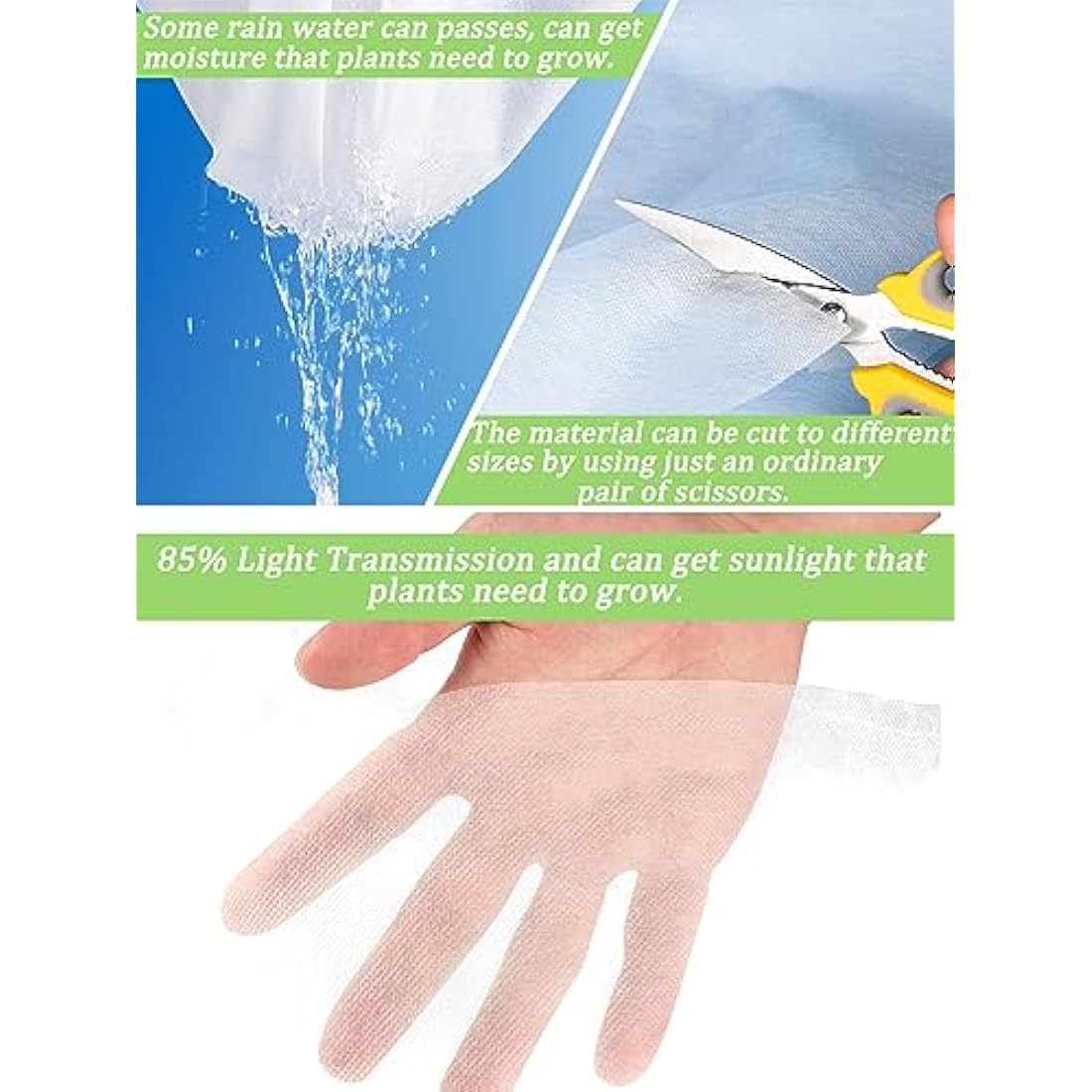 Abimars Garden Fleece 30gsm, 3m x 5m Horticultural Fleece for Plants, Plant Fleece Frost Protection, Non-Woven Fabric Cover Frost Protection for Plants