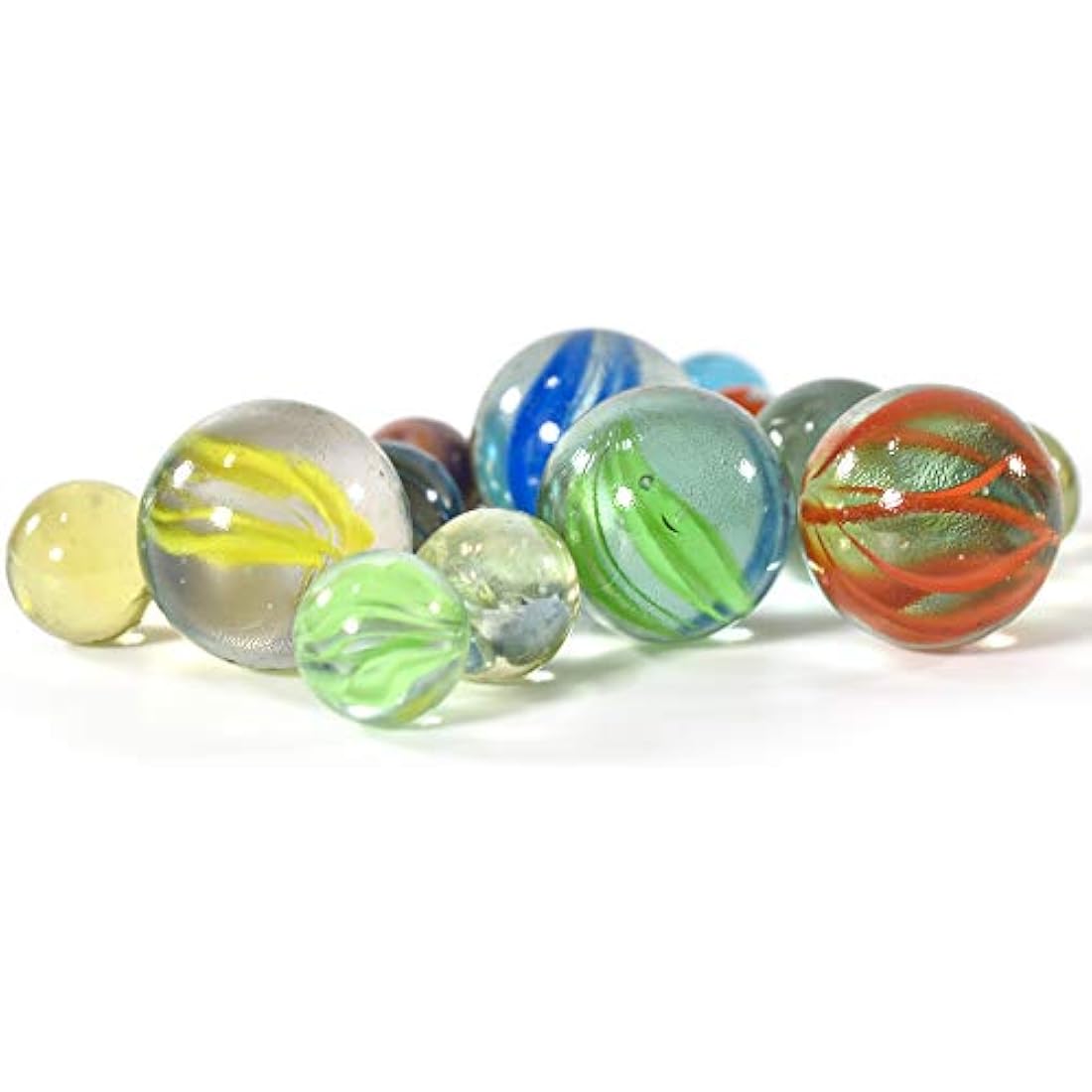 KandyToys SupeRetro 160 Piece Classic Glass Marbles in a Vintage Storage Display Tin | Novelty Kids Toys | Marbles For Kids