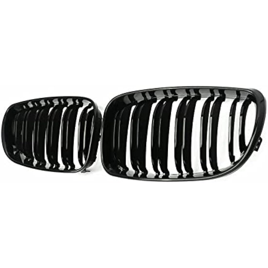 GSRECY Gloss Black Dual Slat Front Bumper Sport Kidney Grill Grille Compatible with BMW 2007-2013 1 Series E81 E82 E87 E88 Lci