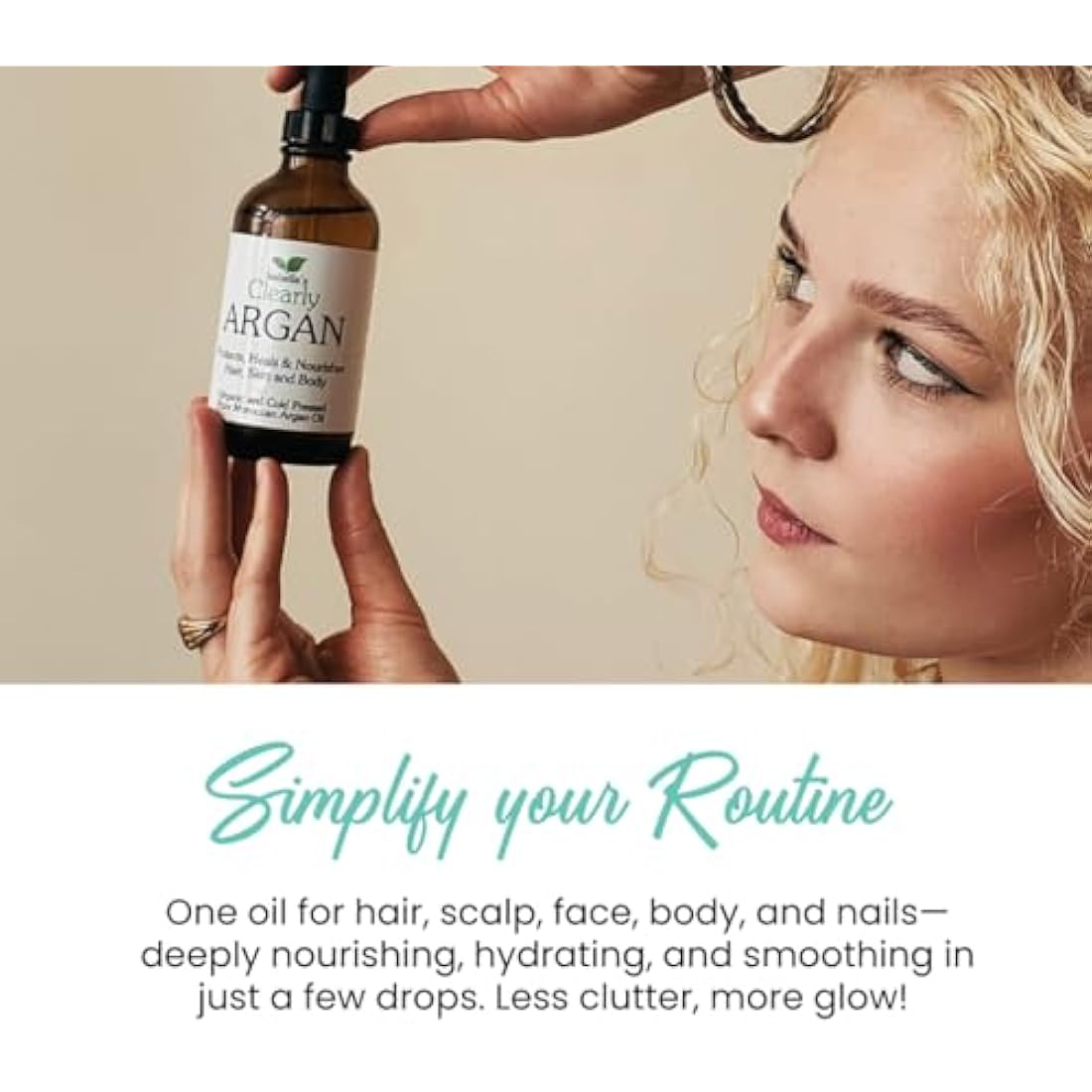 Isabella's Clearly Organic Moroccan Argan Oil for Hair, Skin, Nails | 100% Pure, Cold Pressed, Virgin, Unrefined Oil from Morocco | Eco Glass Bottle (Bulk 120ml)