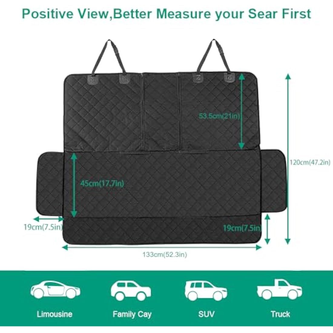 ANOSOSPECIAL Dog Car Back Seat Cover for Kids,Non Stick Fur Rear Seat Protector for Pet,Nonslip Waterproof Universal Fit Interior Backseat Covers for Auto Van SUV