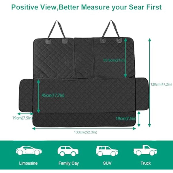 ANOSOSPECIAL Dog Car Back Seat Cover for Kids,Non Stick Fur Rear Seat Protector for Pet,Nonslip Waterproof Universal Fit Interior Backseat Covers for Auto Van SUV