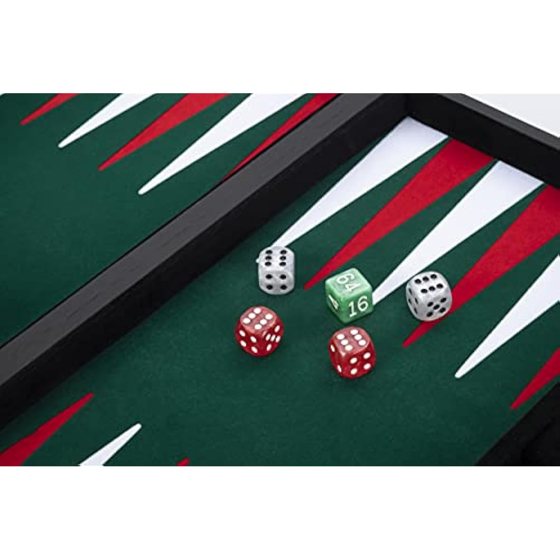 Engelhart - 250511 - Large Luxury Backgammon 18 Inches - Red - 45 cm - Faux Leather - Felt Inlay - Pearl Dice & Chips + 2 Cups - Strategy Game - Pro & Leisure