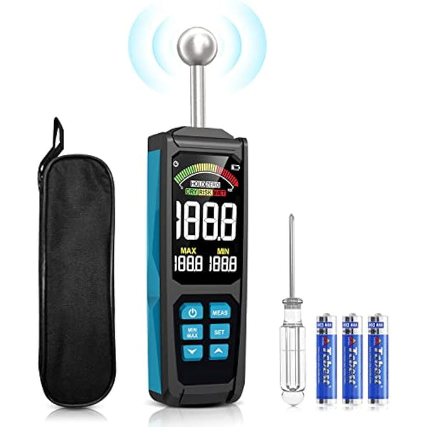 DURFICST 3-inch Color HD Large Screen Moisture Meter with Cloth Bag, 20-40mm Depth Analysis, for All Building Materials, Wood, Wall, Plaster, Masonry