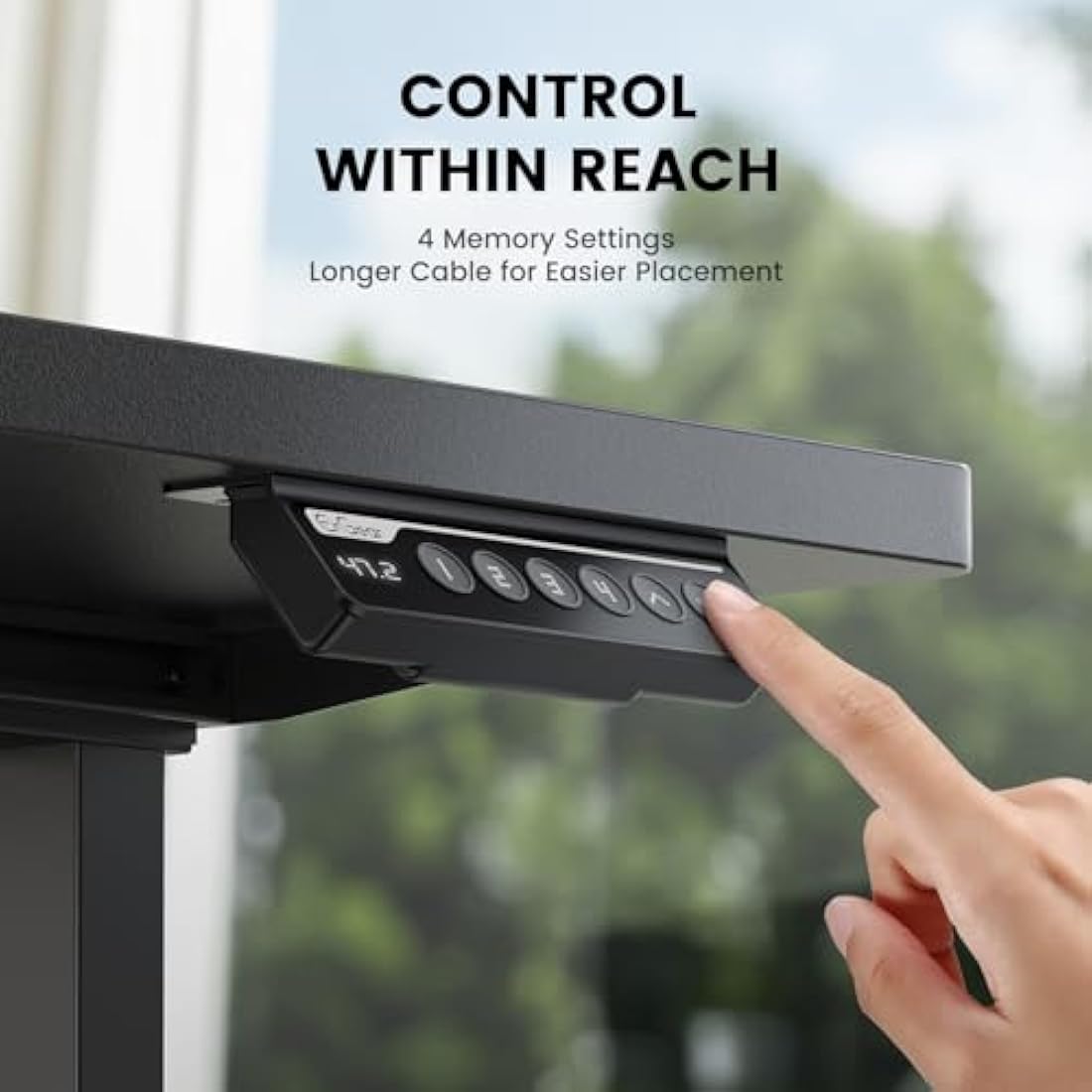 ErGear Standing Desk Frame, Dual Motor Electric Height Adjustable Desk Legs, Stand Up Table Frame with 4 Memory Controls for Home Office, Supports Up to 120KG (Black)