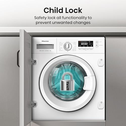 Hisense 3 Series WFQA9014EVJM Freestanding 9 KG Front Load Washing Durable Inverter Machine Steam Wash Quick Wash 15 Washing Programs 1400 RPM White- Energy Rating A