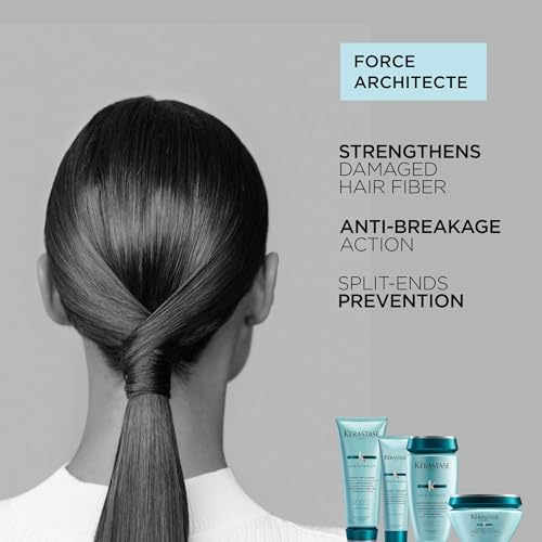 Kérastase Resistance, Daily Strengthening Shampoo, For Brittle, Damaged Hair & Split Ends, With Vita-Ciment Complex, Bain Force Architecte