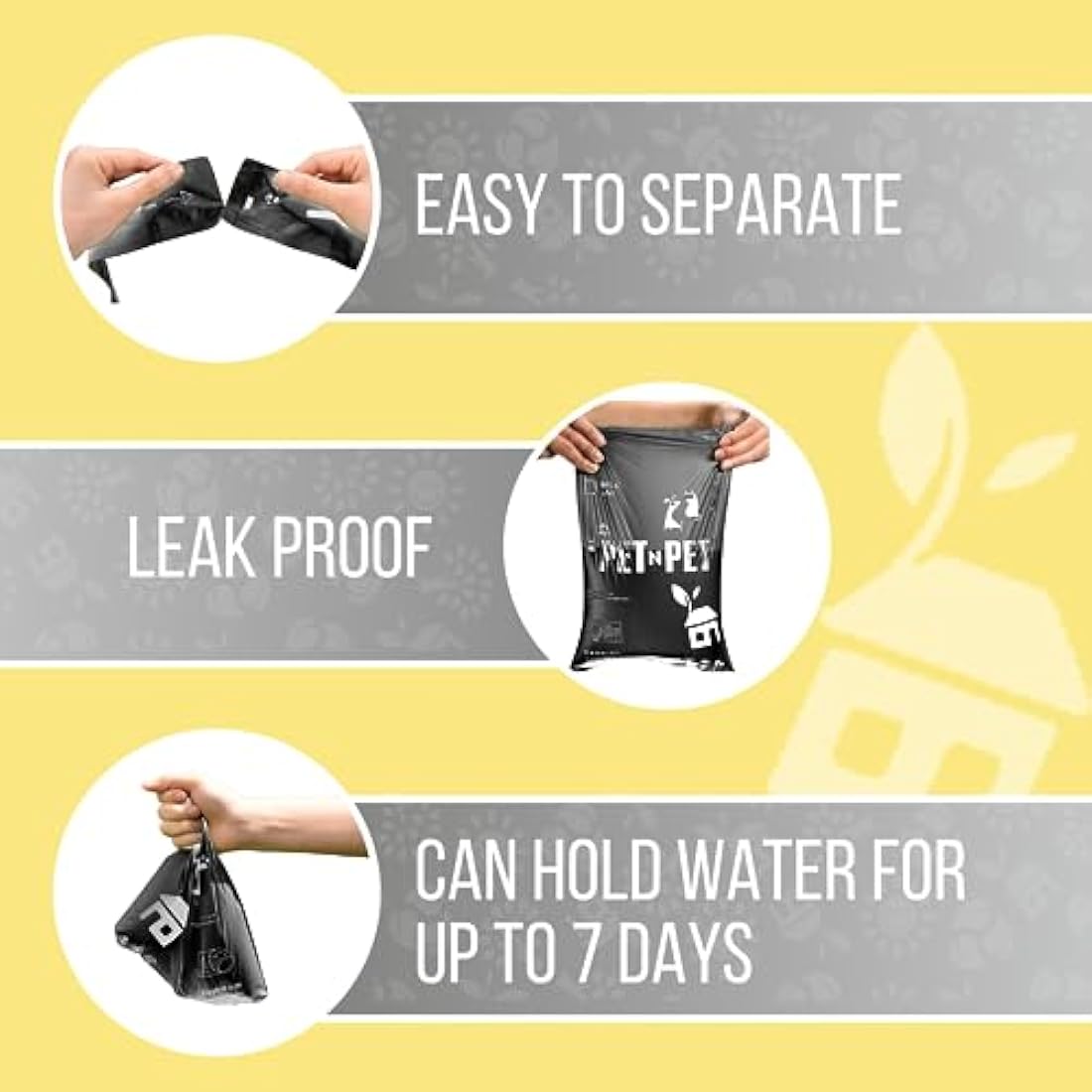 PET N PET 1080 Count Biodegradable Poo Bags Dogs USDA Certified 38 percent Biobased 72 Thick Dog Poop Bags Rolls 9x13 Leak-Proof Black Unscented