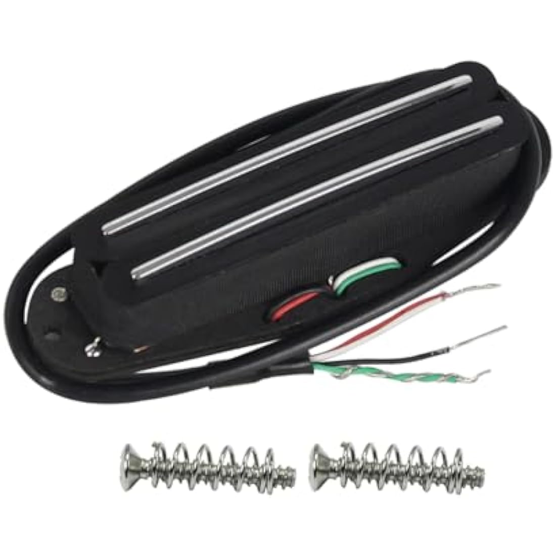 FLEOR Alnico 5 Hot Rail Humbucker Single-Coil-Sized Pickup 6-7K Humbucker Black Fit ST SQ TL Guitar