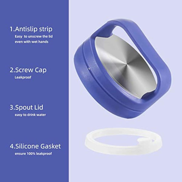 IDEUS Vacuum Insulated Water Bottle, Stainless Steel Double Wall Flask Metal Sports Canteen with Leak-Proof Screw Cap (Purple, 40oz (1140ml))