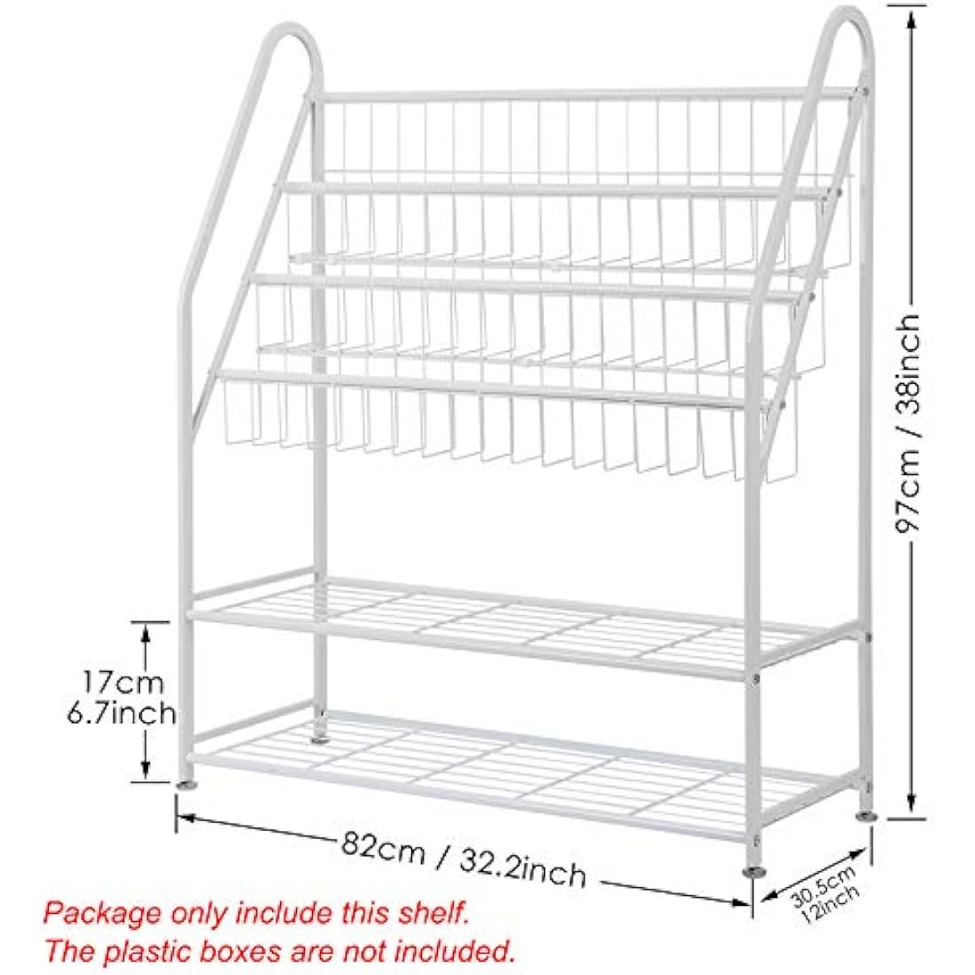5 Tier Children's Book Organizer, Kids Book and Toys Storage, Space Saving Kids Bookcase, Display Bookshelf Stands Shelf for Study Living Room Bedroom (Plastic Storage Box Not Include)
