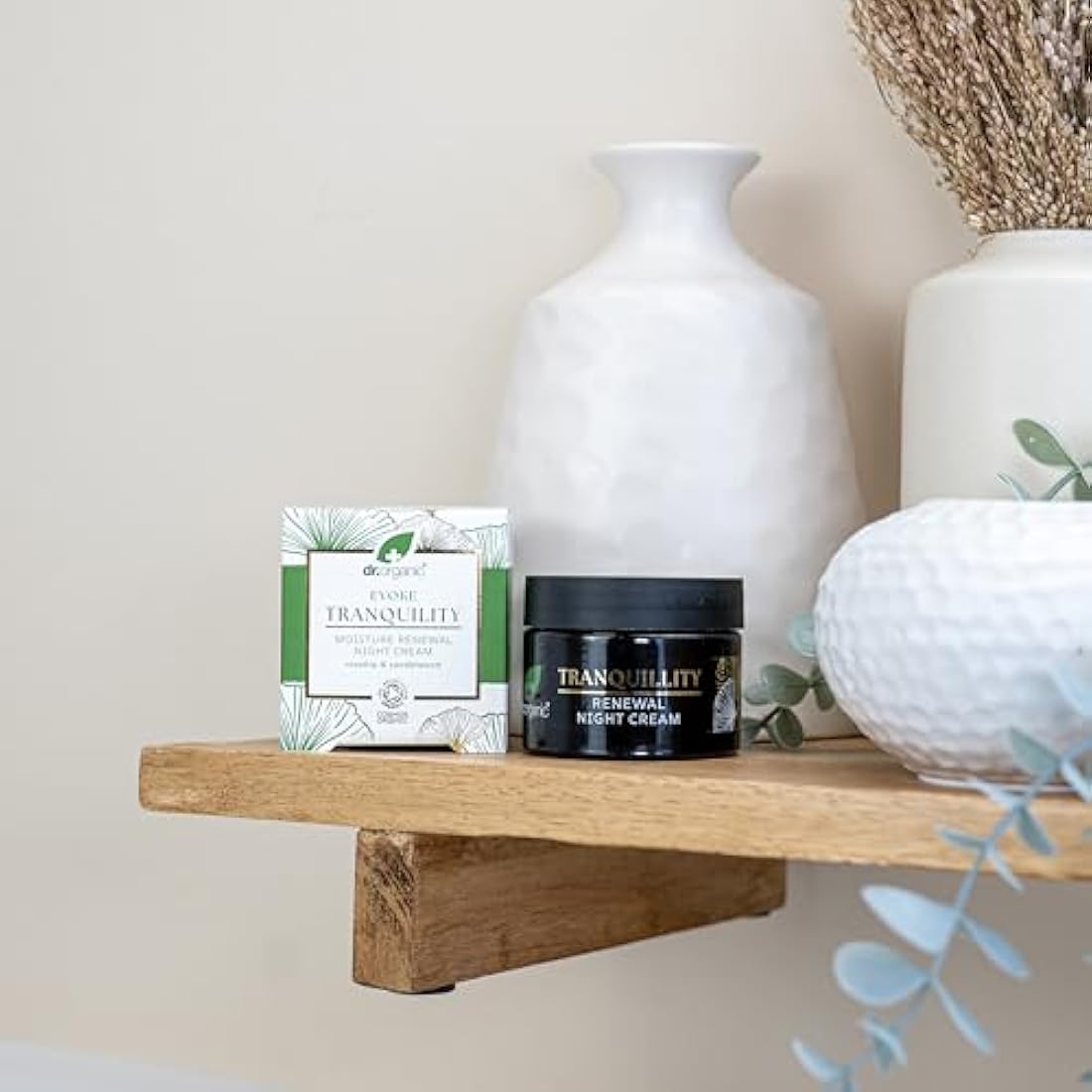 Dr Organic Evoke Tranquility Moisture Renewal Night Cream, Rich Moisturiser for Soft, Smooth Skin, with Rosehip & Sandalwood, Certified Organic, 50ml