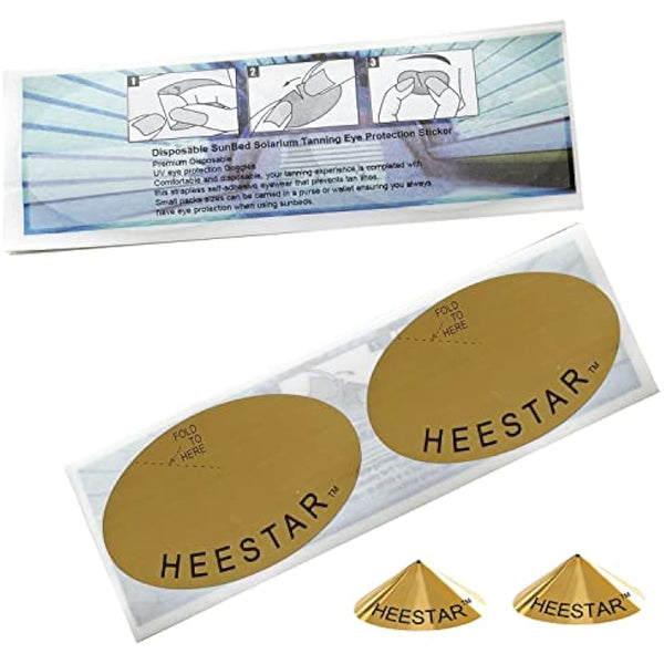 50 Pairs(100Counts) Disposable Sun Bed UV Protection Tanning Eye Gold Sticker Cones