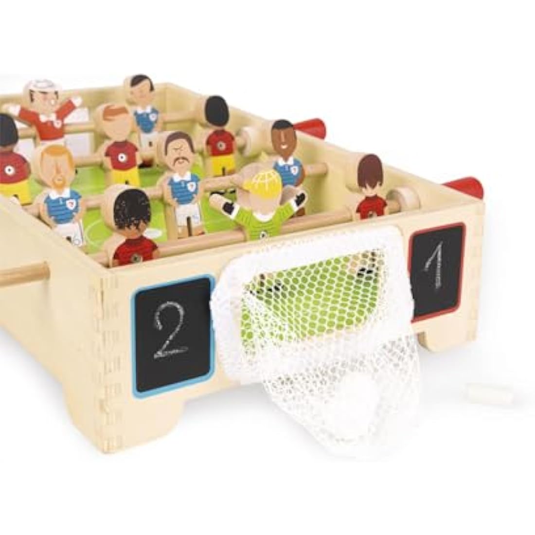 Janod - Champions Mini Wooden Table Football - For children from the Age of 3, J02070, Multicolored
