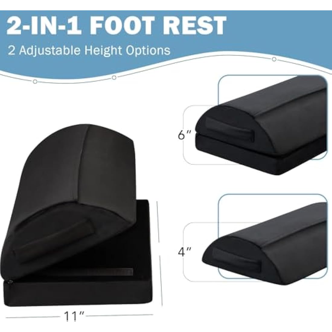 Foot Rest for Under Desk at Work, Adjustable Desk Footrest for Office Chair & Gaming Chair,Ergonomic Footrest Pillow Desks Foot Stool for Home Airplane Car to Relieve Back Knee Pain