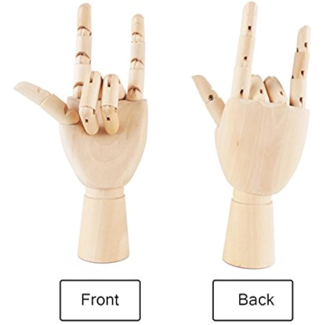 Art Wooden Hand, Artist Jointed Articulated Mannequin Wood Hand,Sectioned Opposable Figure Sculpture Manikin Hand Model with Flexible Fingers,for Drawing,Sketching(7" Left+Right Hand)