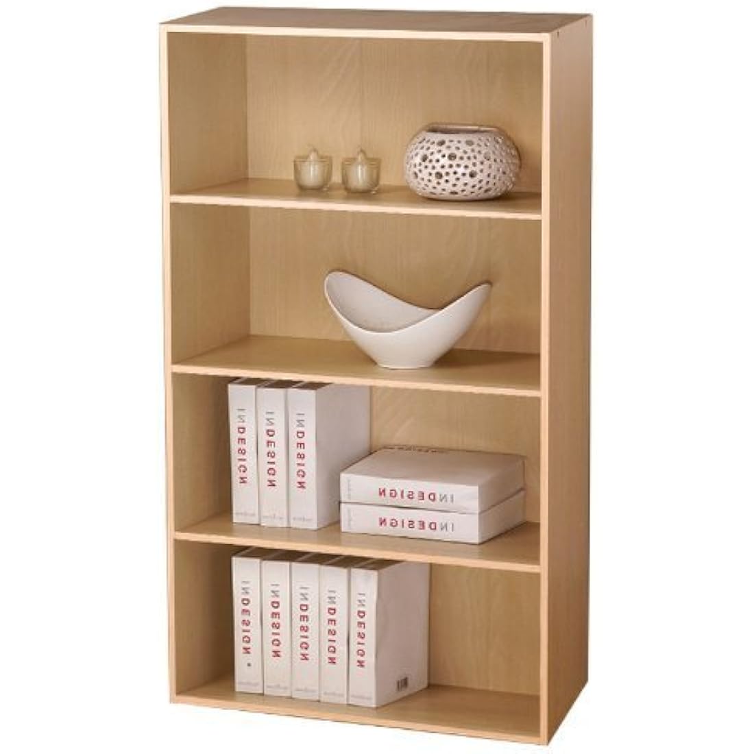 Furinno Pasir 4-Tier Open Shelf, Steam Beech