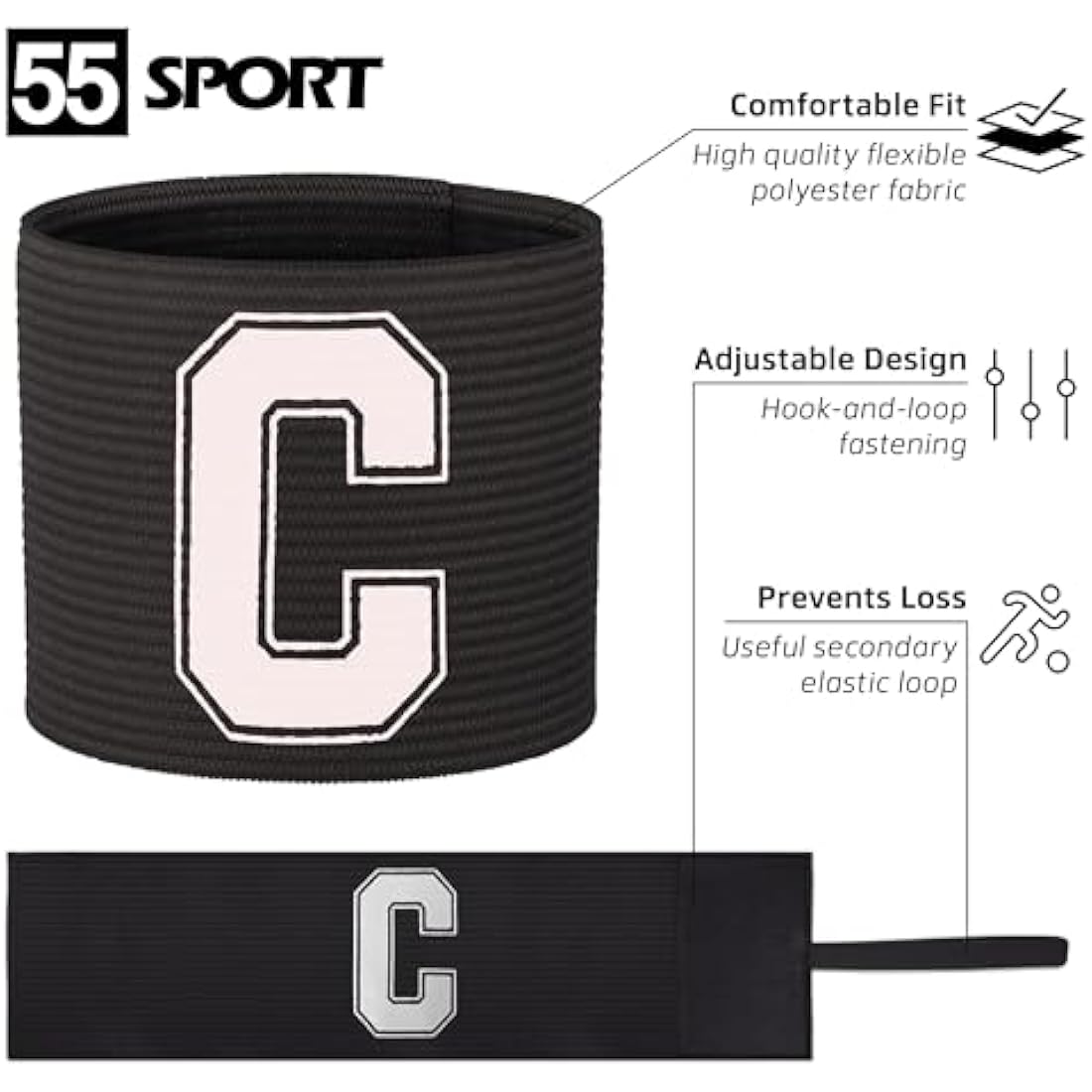 55 Sport Football Adult & Junior Captain's Armband