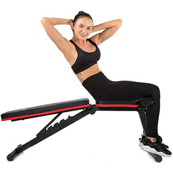 ISE Adjustable Weight Bench Foldable Home Exercise Gym Workout Bench, Training Fitness Backrest Adjustable in 7 Positions, Indoor & Office, SY-5902