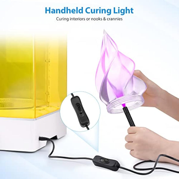 ELEGOO Mercury XS BUNDLE, Larger Size Washing and Curing Machine, Wash and Cure Station Simultaneous Working Add Bottom Light Source Fresnel Lens for Saturn, Mars LCD MSLA DLP 3D Printers