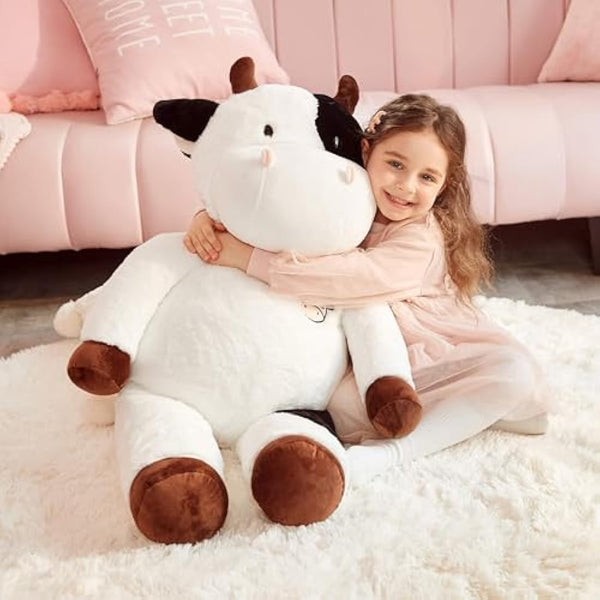 IKASA Giant Cow Stuffed Animal Jumbo Cow Soft Toys (White, 78cm)