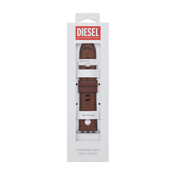 DIESEL Unisex Leather, Synthetic or Stainless Steel Strap, Compatible with 42mm/44mm/45mm Apple Watch®