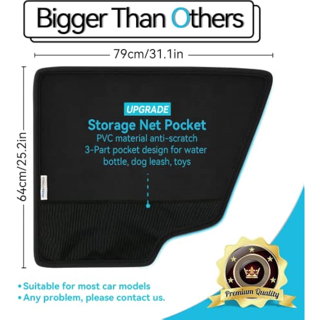 Durapower Dog Car Door Protector丨2 Pack Extra Big & Thick Anti Pet Scratching Waterproof Vehicle Door Covers Guard Truck Interior Panel Safe SUV Universal 600D Black