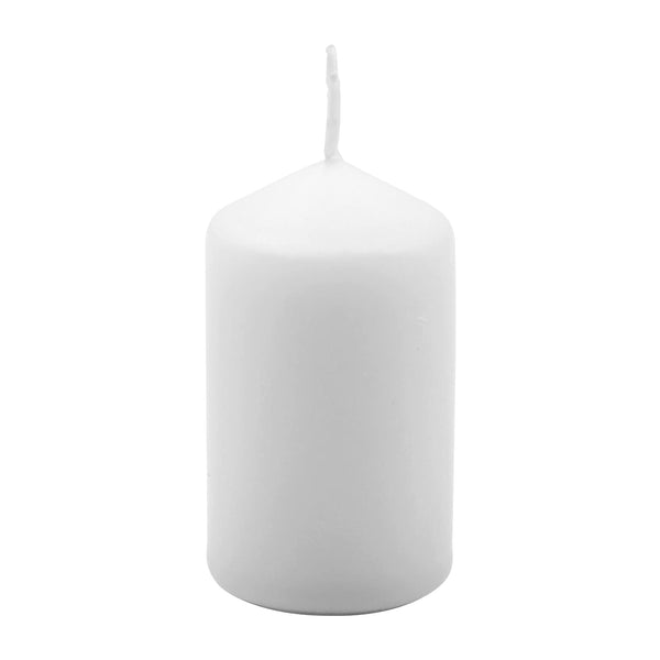 Hofer White Pillar Candles - Set of 80 Decorative Small Candles - 4 x 7 cm - 11 Hours Long Burning - Unscented - Dripless - Smokeless - RAL Quality