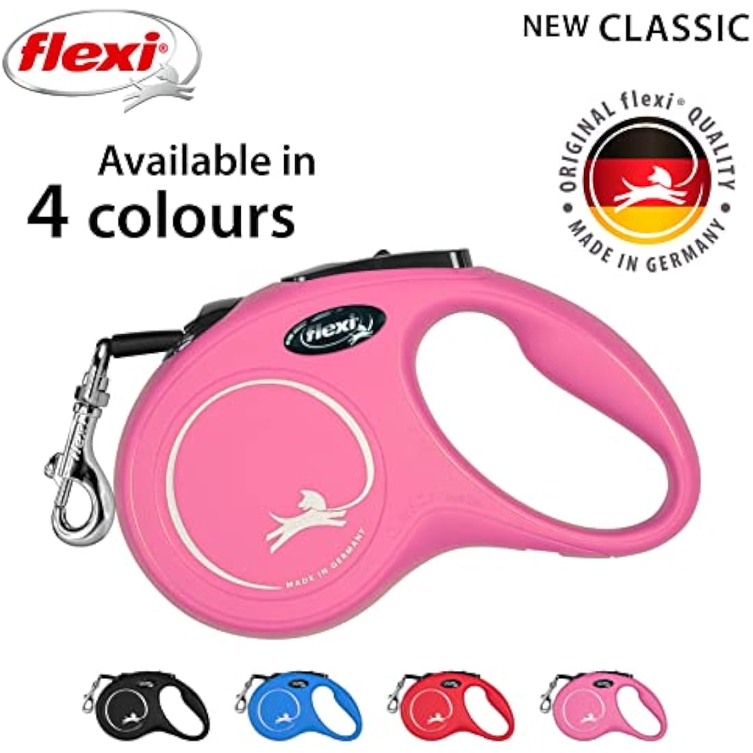 flexi New Classic Retractable Lead Tape, Small, 5 m, Pink