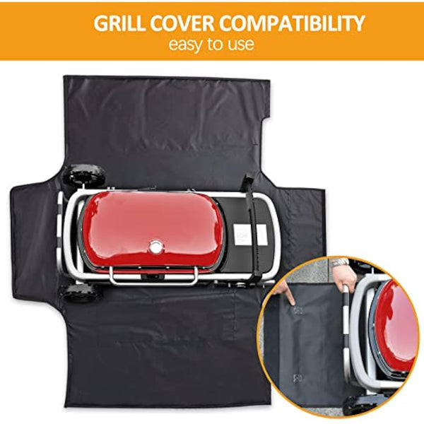 Grill Cover,Gas BBQ Cover fits Weber Traveler,Cargo Protector Storage bag Waterproof, Heavy Duty,Rip-Proof & UV Resistant For Protective Case Traveller grill accessories(115L x 65W x 24H cm, Black)