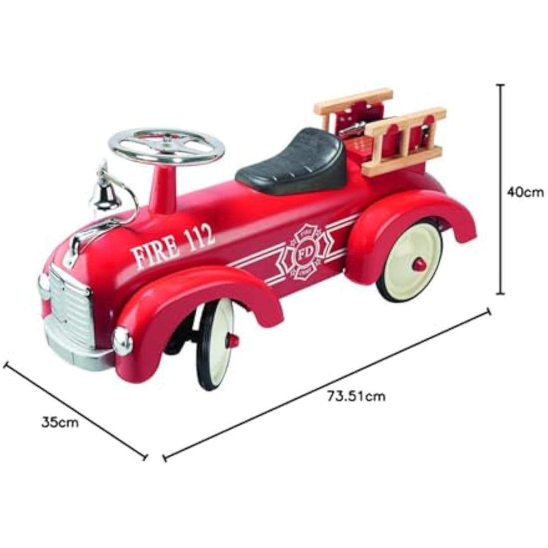 Goki Ride-On Vehicle Fire Brigade, Red