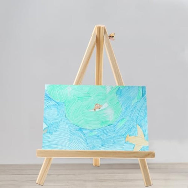 HAKZEON 8 Pack 30 x 20 CM Wooden Tabletop Easel, Mini Easel with Movable Bar, Adjustable Wood Easel Stand for Paintings, Drawings, Framed Photos, Signs