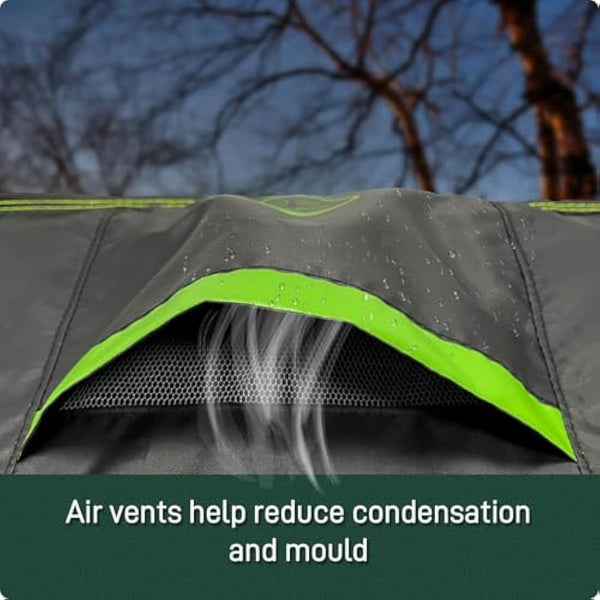 AWNIC Garden Furniture Covers Waterproof 125 * 125 * 71cm, Heavy Duty 420D Oxford Fabric Outdoor Patio Table Covers, Windproof Anti-UV Outdoor Chair and Table Covers with Air Vent, Cube Square Black