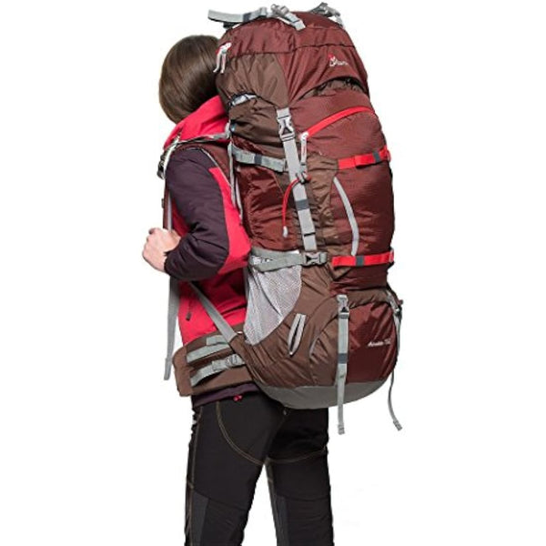 MOUNTAINTOP 70L Hiking Backpack water-resistant Internal Frame Backpacks Large Trekking Mountaineering Rucksack with Rain Cover for Men Women Cover Outdoor