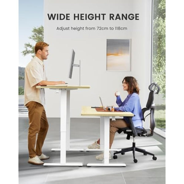 ErGear Electric Standing Desk Height Adjustable 100 x 60cm, Sit Stand Desk with 4 Memory Smart Pannel for Home Office with Splice Board