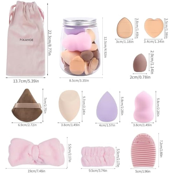 MAANGE Makeup Brush Set, 51 Pcs Makeup Tool Set Premium Synthetic Foundation Powder Concealers Eye shadows Blush Makeup Brushes(Pink)