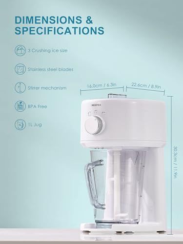 Electric Ice Crusher, Slushy Maker Ice Shaver with Removable Jug for Blending Slushies, Ice Crushing Machine for Snow Cones Slushies Smoothies, and