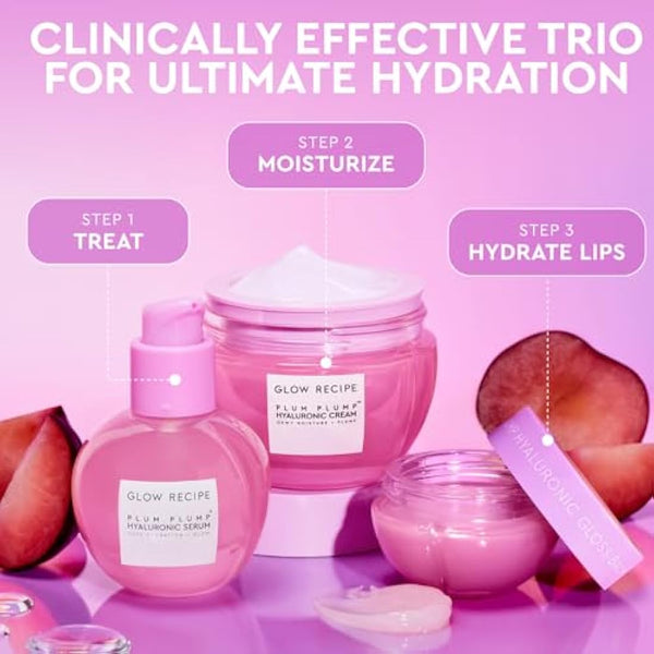 Glow Recipe Plum Plump Hyaluronic Acid Skin Care Serum - Hydrating Skincare + Face Serum for Women & Men with Antioxidant Plum + Vitamin B5 to Repair Skin Barrier & Lock-In Facial Hydration (30ml)