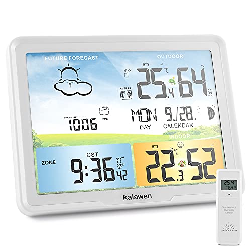 Kalawen Latest Weather Station for Home with One Wireless Outdoor Sensor