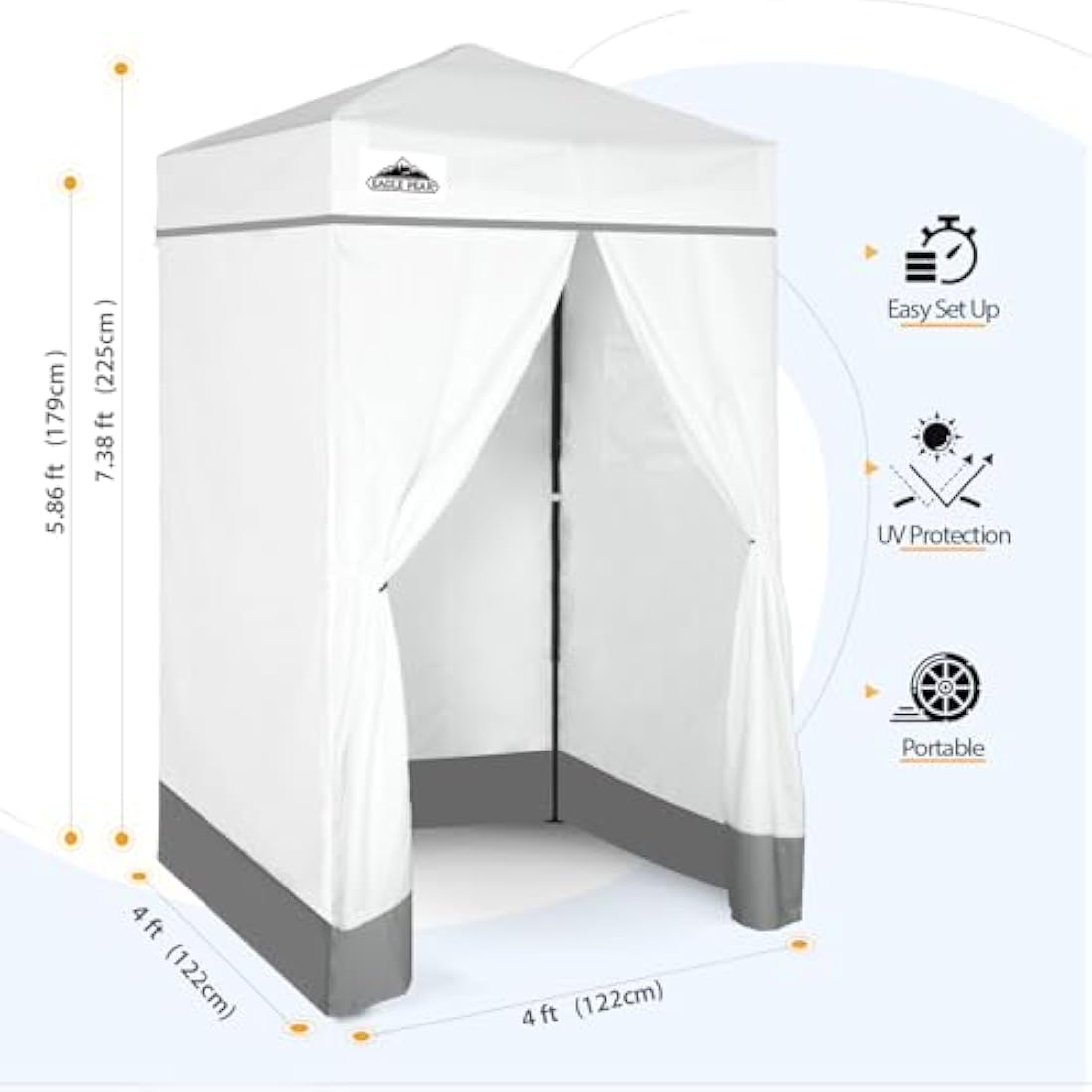 EAGLE PEAK Flex Ultra Compact 1.2m x 1.2m Pop-up Changing Room Canopy, Portable Privacy Cabana for Pool, Fashion Photoshoots, or Camping, White
