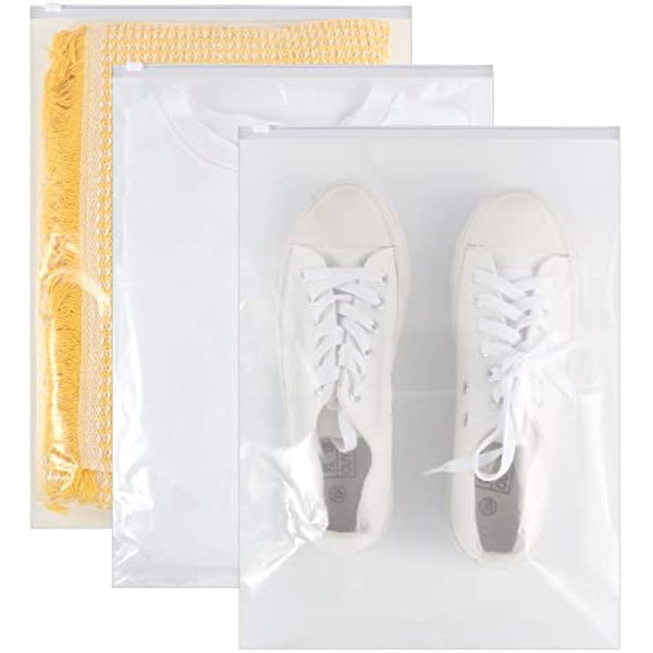 40Pcs Reusable Ziplock Bags, 40 x 30cm Travel Clothes Bags Transparent Large Storage Bag Plastic Seal Clothes Bags for Clothes, Shoes, Cosmetics