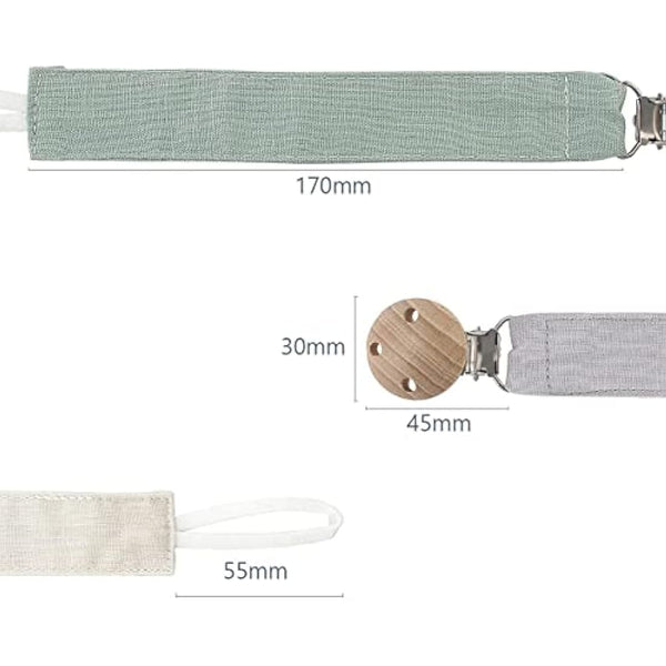 RUBY 3-Piece Dummy Chain Fabric Set, Cotton Dummy Chain for Girls and boy, Dummy Chains with Beech Wood Clip