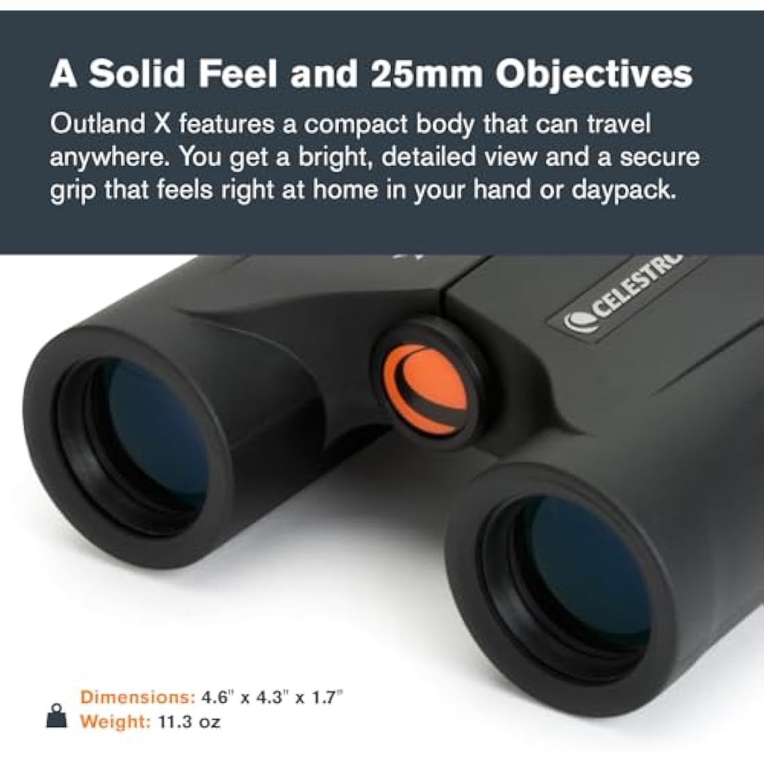 Celestron 71341 10 x 25 Outland X Binocular, Black