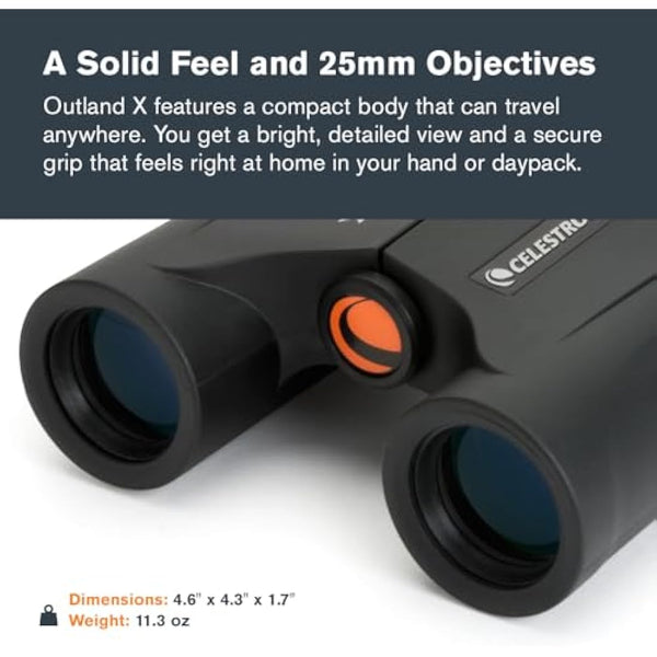 Celestron 71341 10 x 25 Outland X Binocular, Black