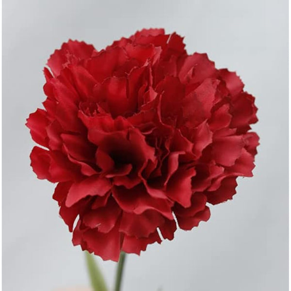 11 Inch Bouquets 10 Stem Carnations,Outdoor UV Resistant No Fade Artificial Flower,Mini Carnation Silk Petals Fake Flowers Forever Plants for Photo Props Home Party and Wedding Decor (Red-10)