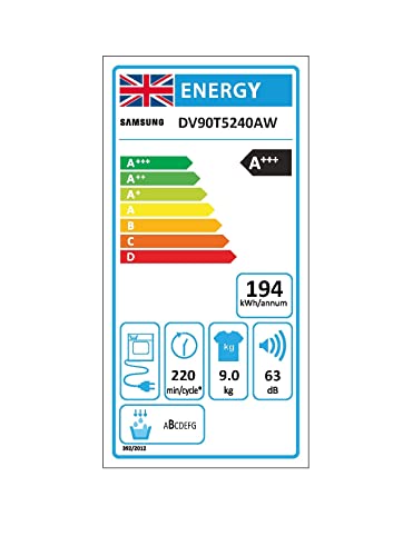 Samsung Series 5 DV80CGC0A0ABEU with OptimalDry and SmartThings, Heat Pump Tumble Dryer, 8kg