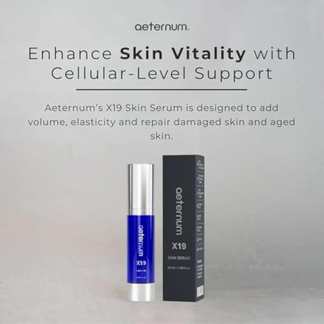 aeternum X19 Skin/Face Serum – Overnight Hyaluronic Acid Serum with Multi-Molecular Hyaluron, Copper Tripeptide & Niacinamide for Volume, Elasticity & Skin Repair