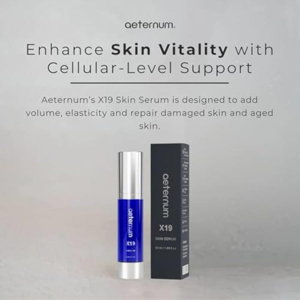 aeternum X19 Skin/Face Serum – Overnight Hyaluronic Acid Serum with Multi-Molecular Hyaluron, Copper Tripeptide & Niacinamide for Volume, Elasticity & Skin Repair